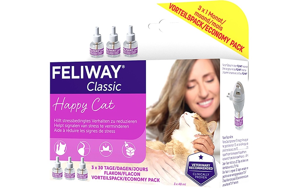 Feliway Bien-être Classiv bouteille de recharge, 3 pièces