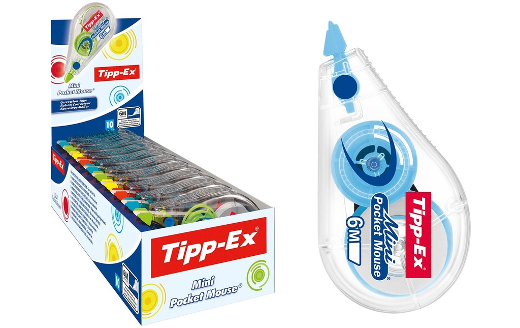 Tipp-Ex Roller de correction Mini Pocket Mouse 5 mm, 10 pièces