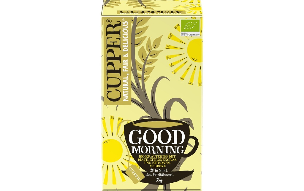 Cupper Sachet de thé Bio Good Morning Tisane 20 x 1.75 g
