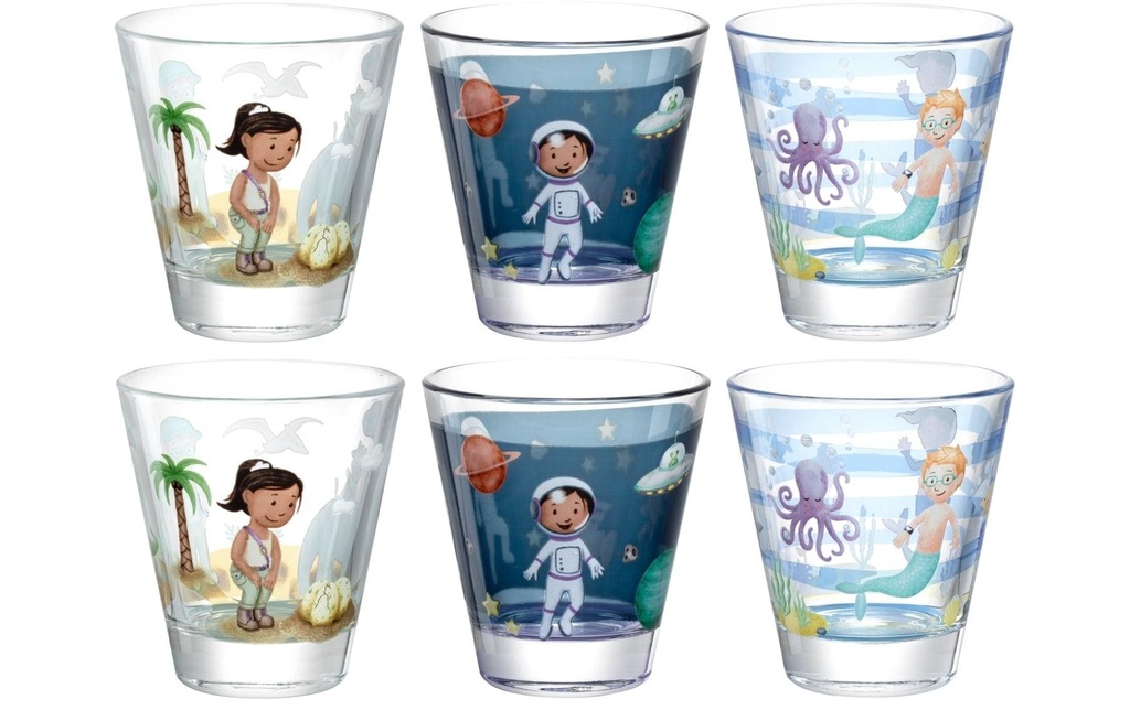 LEONARDO Verre à boire pour enfants Avventura 215 ml, 6 pièces, Assorti
