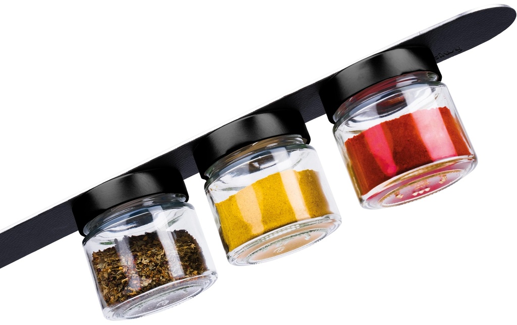 Silwy Set de verres magnétiques d'épicerie fine, 0.125 l, Transparent/Noir