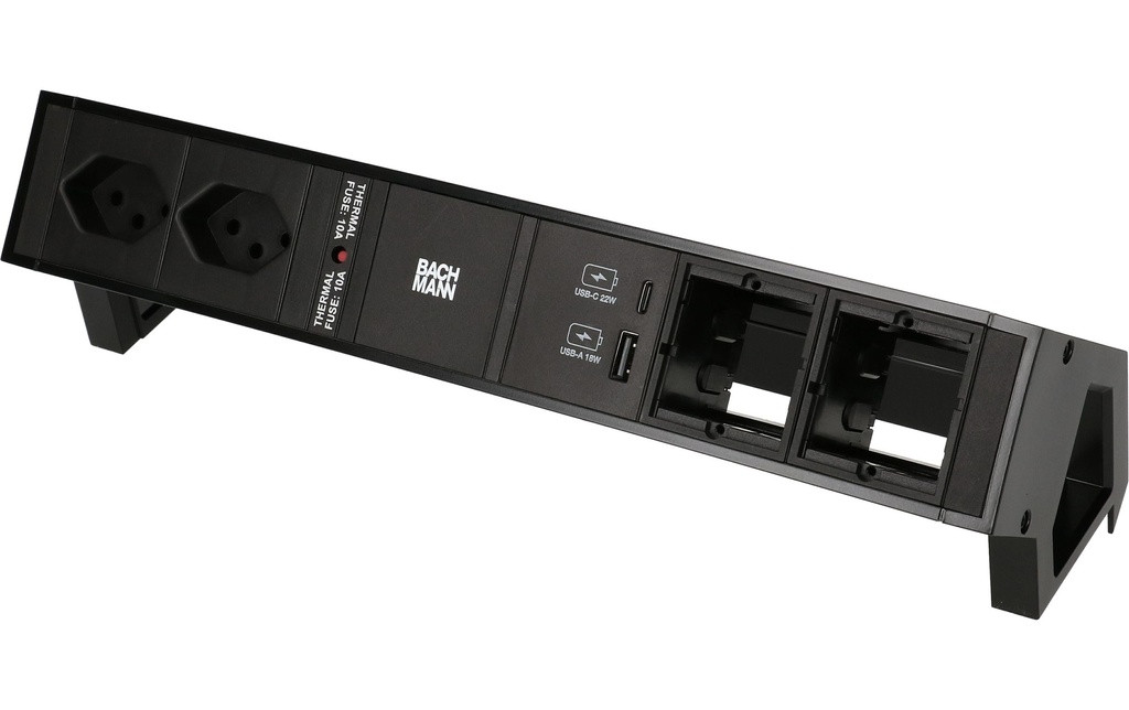 Bachmann Bloc multiprises de table DESK 2, 2x T13, 1x USB A/C, 2x Custom