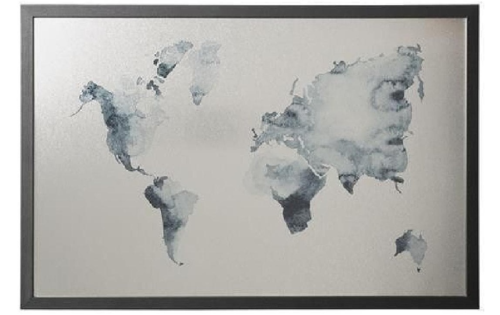 Bi-Office Tableau blanc magnétique Carte du monde 60 x 40 cm