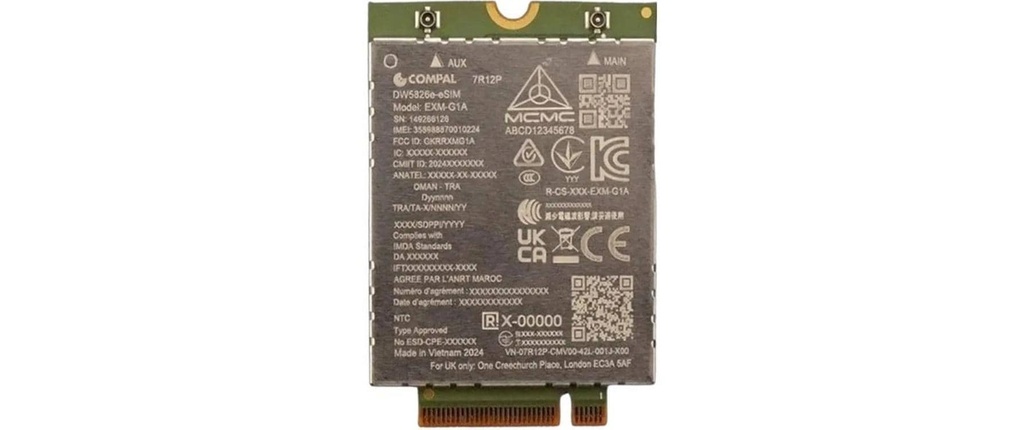 Dell DW5826E WWAN interne 600 Mbps 4G