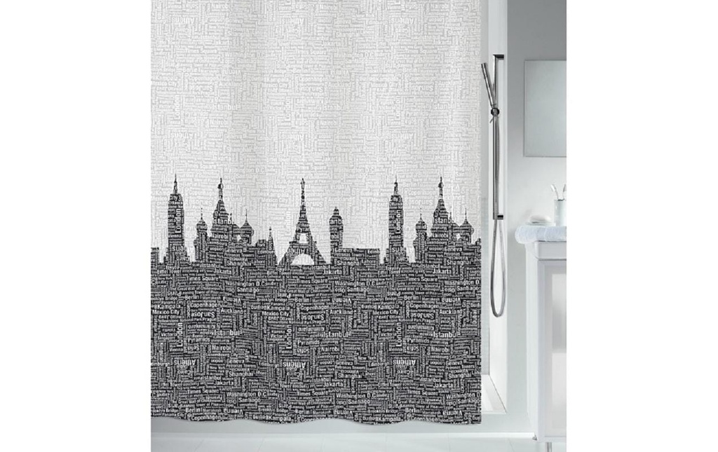 spirella Rideau de douche Urban 180 x 180 cm,  Noir