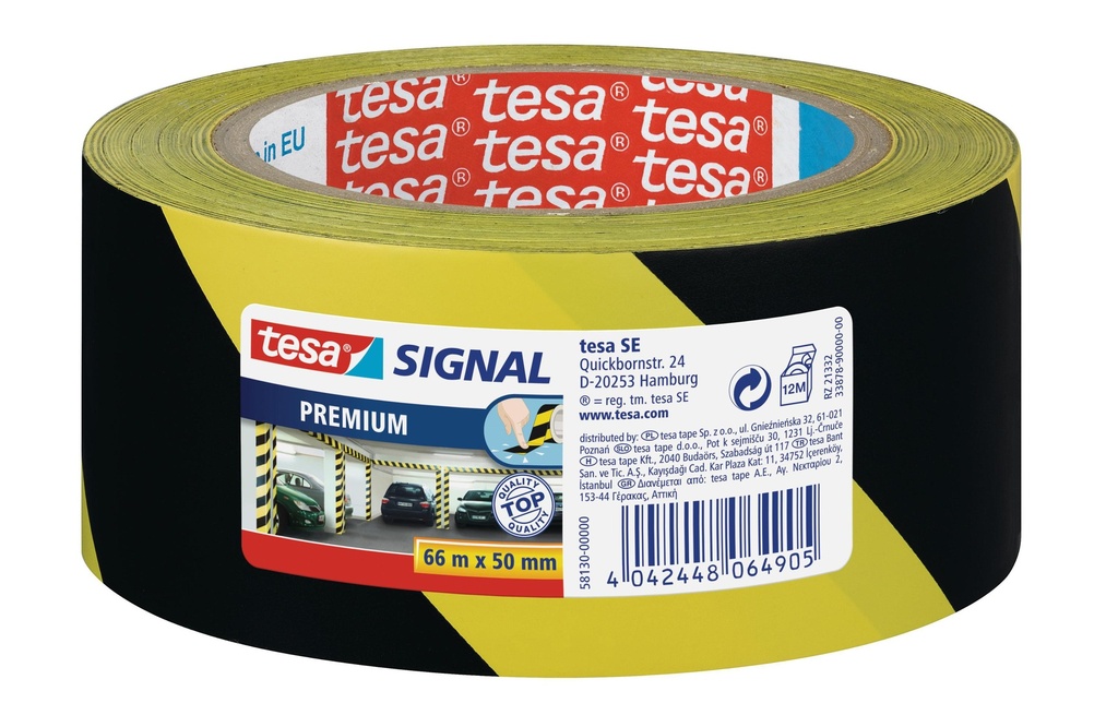 tesa Ruban de marquage Signal 66 mx 50 mm Noir/Jaune