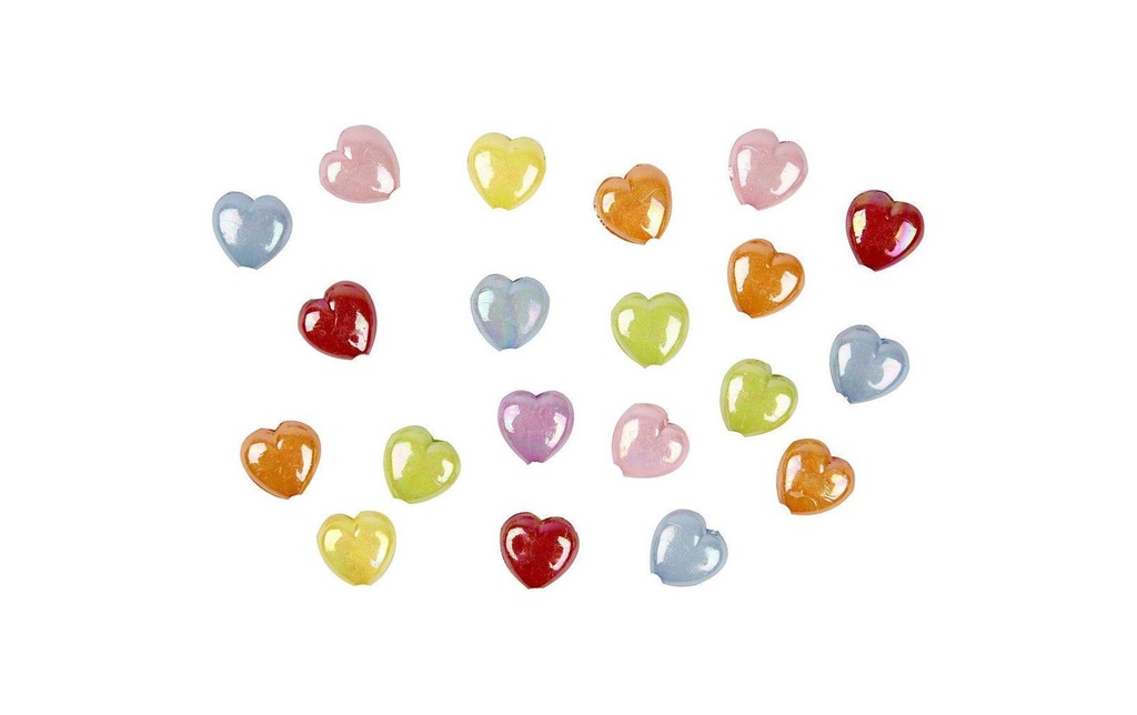 Creativ Company Perles en plastique 25 mm x 15 mm coeurs