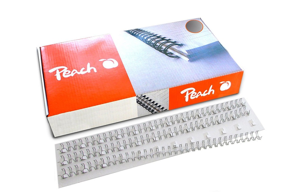 Peach Peigne de reliure PW079-07 8 mm Fil métallique Argent