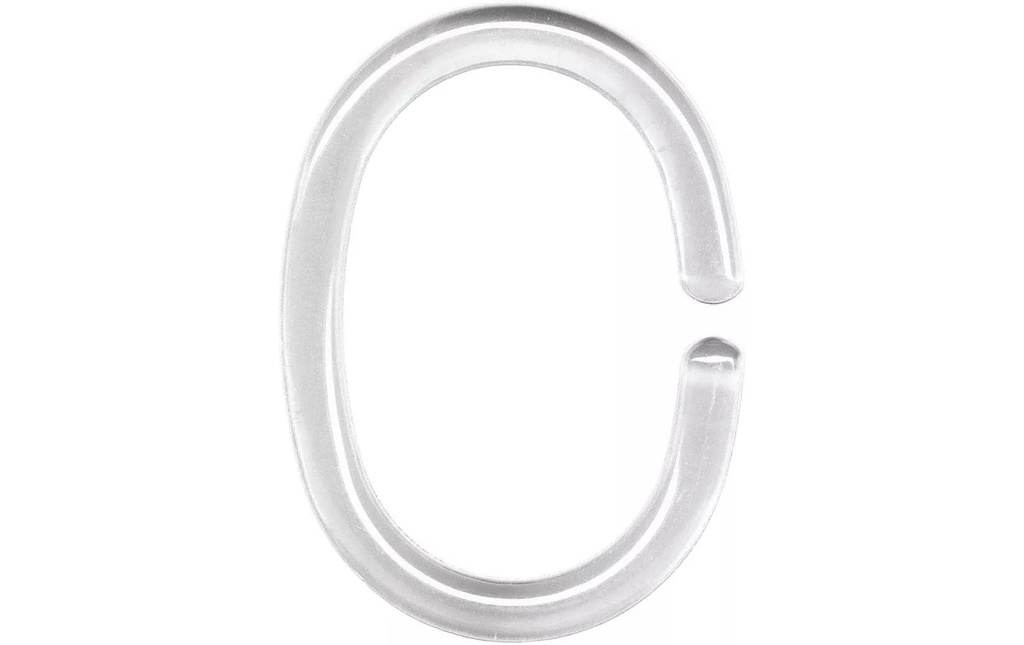 Kleine Wolke Crochets pour rideau de douche Anneaux DV 12 pièces, 5 cm, Transparent