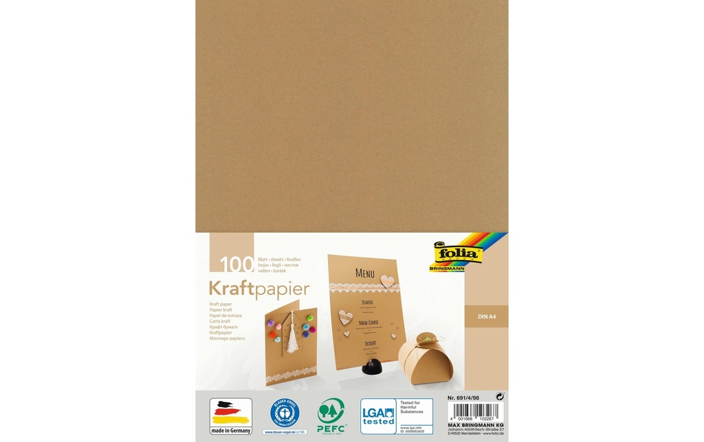 FOLIA Papier kraft A4 120g/m2 100f (100 pces)