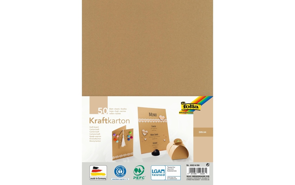 FOLIA Papier kraft A4 230g/m2 50f (50 pces)