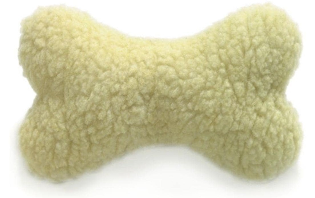 SwissPet Jouet pour chien Os de jeu en peau d'agneau, 16 cm