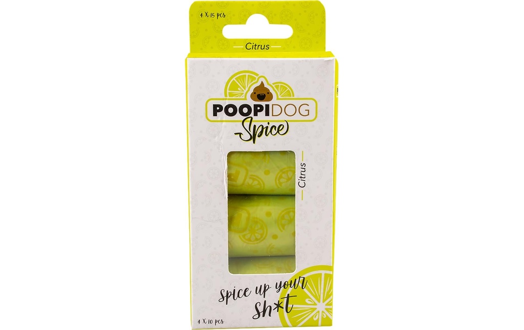 duvoplus Sac à excréments de chien avec un parfum d'agrumes, 4 rouleaux de 15 sachets