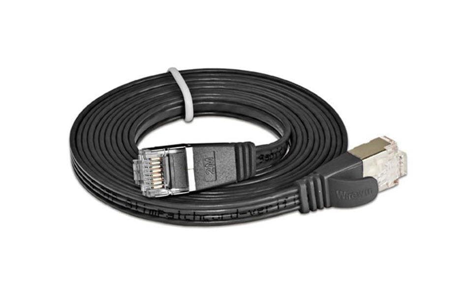 SLIM Câble patch slim RJ-45 - RJ-45, Cat 6, STP, 7.5 m, Noir