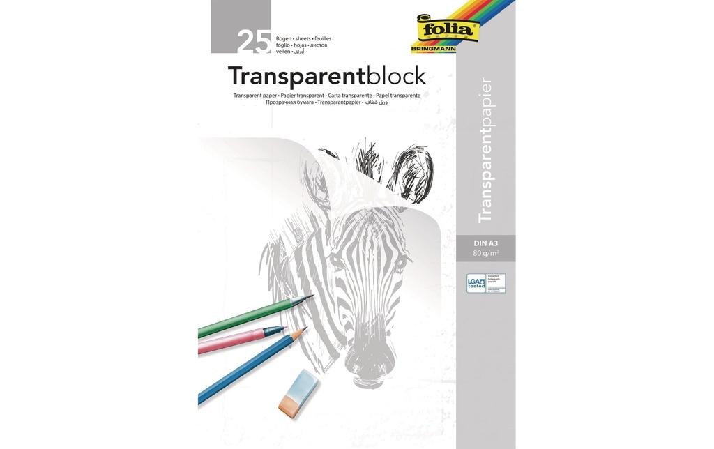 FOLIA Papier calque A3 bloc de 25 fl (25 pces)