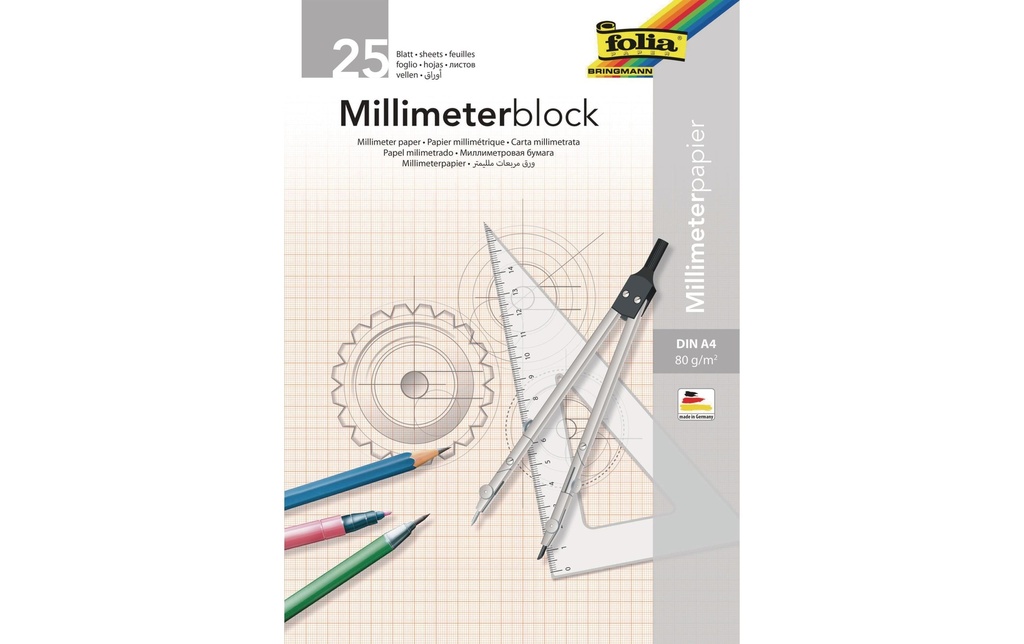 FOLIA Bloc MM A4 25 feuilles (25 pces)