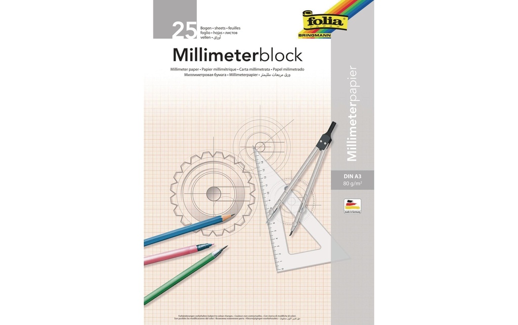 FOLIA Bloc MM A3 25 feuilles (25 pces)