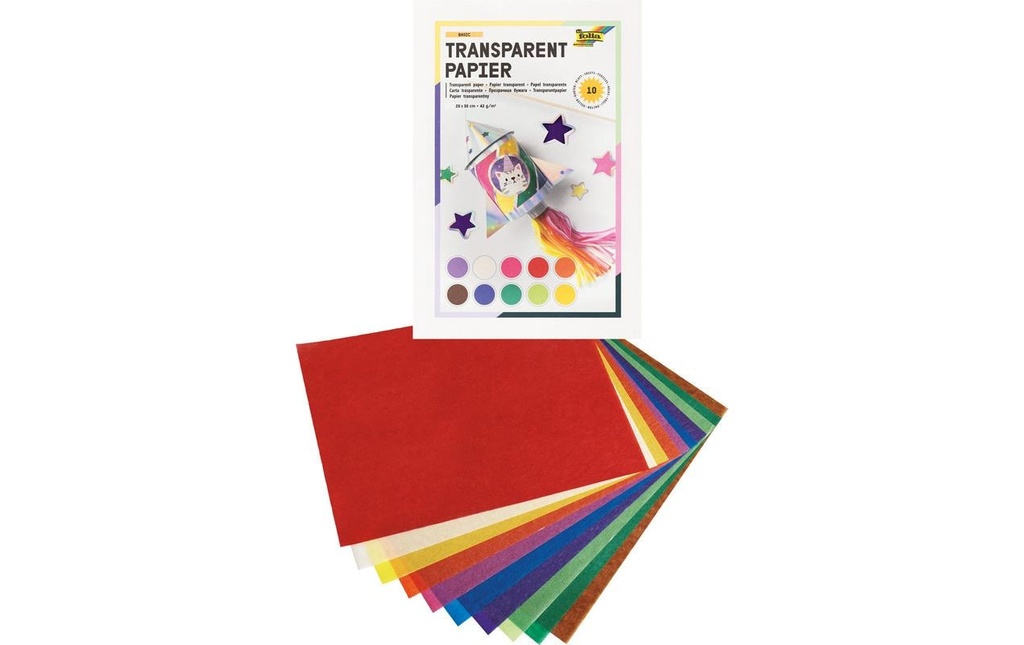 FOLIA Papiers transparents 10fl 24x3 (10 pces)