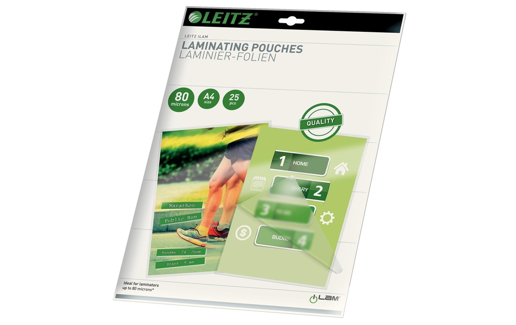 LEITZ Poches laminer A4 80 Micron (25 pces)
