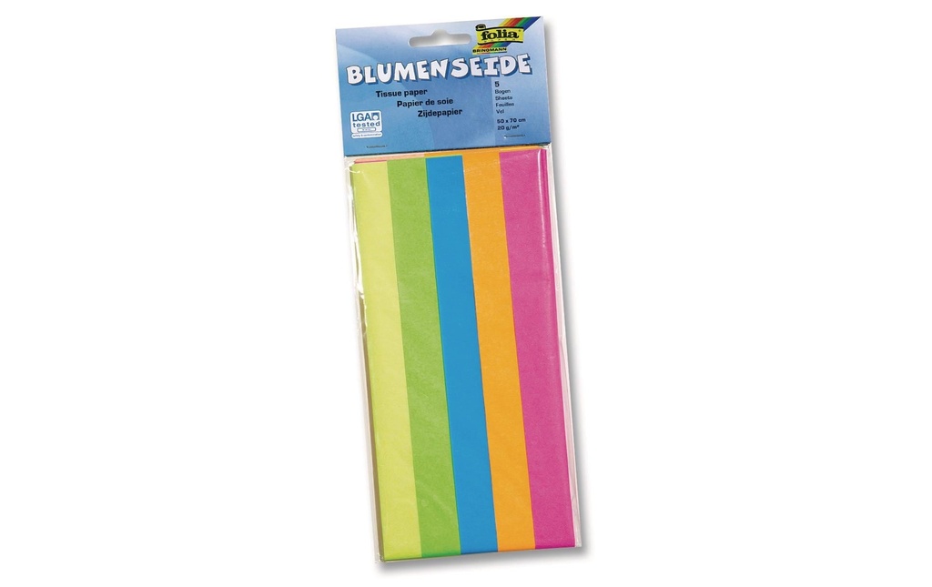 FOLIA Pap.de soie 50x70 ass.neon mix (5 pces)