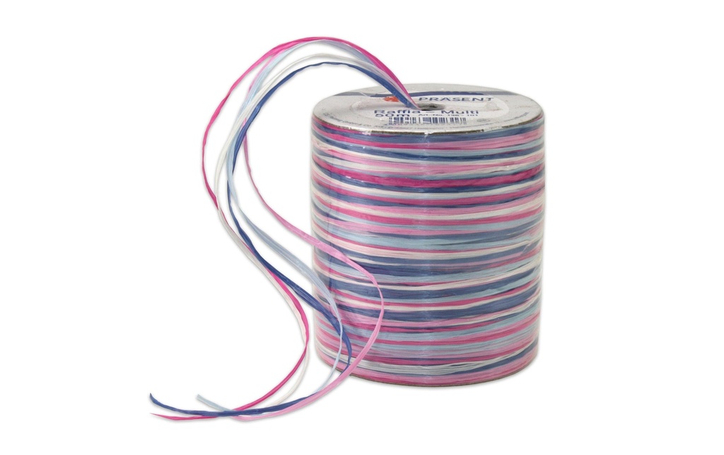 [661130101] PRÄSENT Ruban cadeau MULTI-RAFFIA (50 pces)