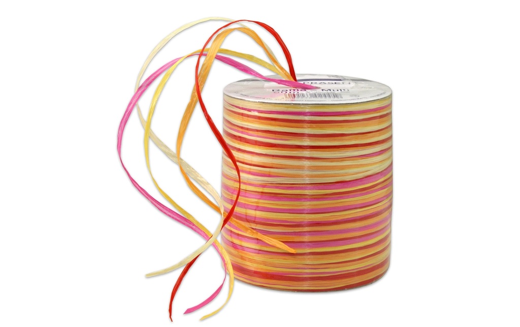 [661130606] PRÄSENT Ruban cadeau MULTI-RAFFIA (50 pces)