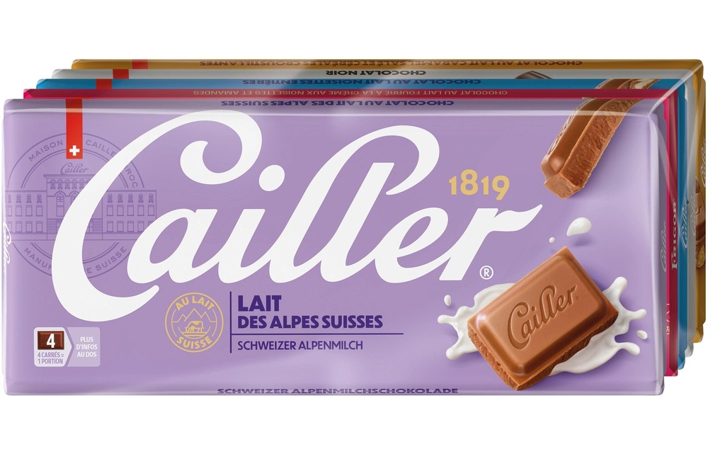 Cailler Tablette de chocolat Mix 5 x 100 g