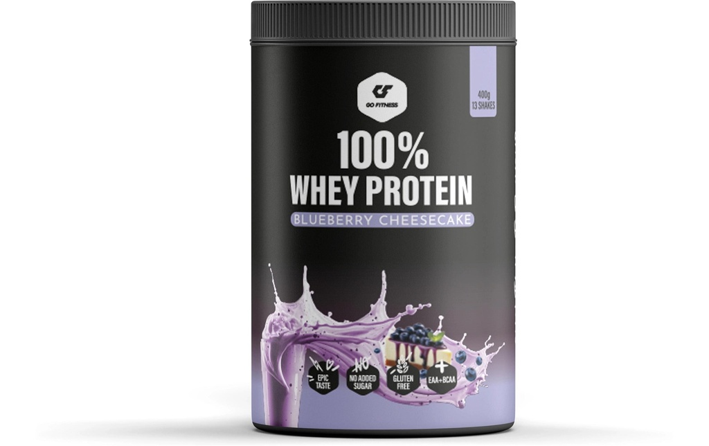 Go Fitness Poudre 100% Whey Protein Myrtilles/Gâteau au fromage 400 g