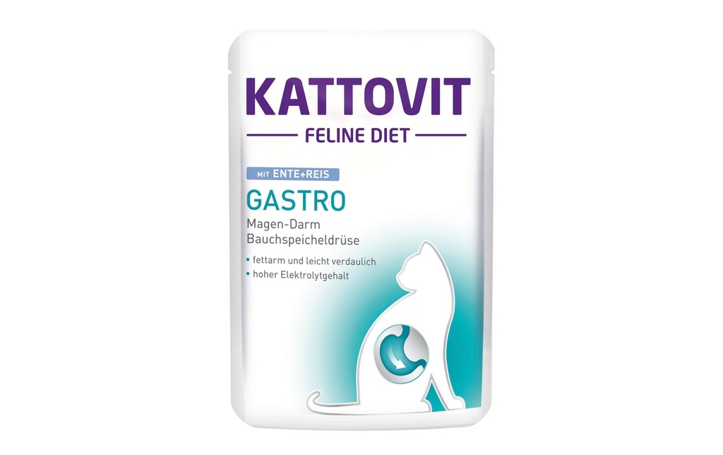 Kattovit Alimentation humide Gastro canard et riz, 85 g