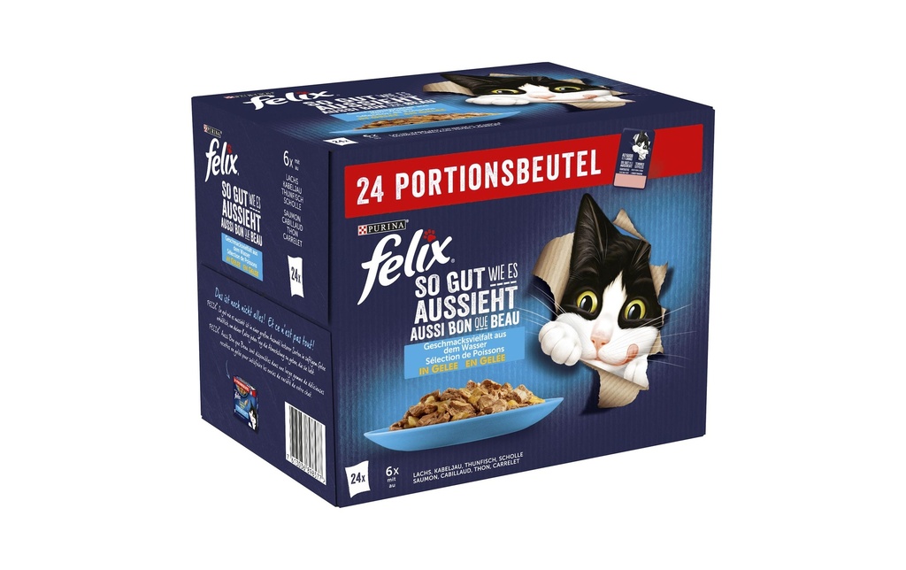 Felix Alimentation humide AGAIL Sélection de poissons, 24 x 85 g