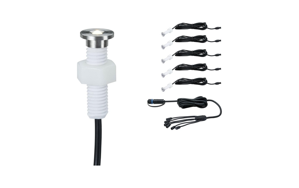 Paulmann Spot de jardin Plug & Shine Micropen II 3000 K, 5 pièces