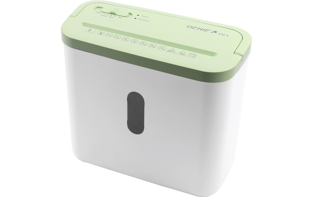 Genie Déchiqueteuse de documents 440X Blanc/Vert P4, 4 feuilles