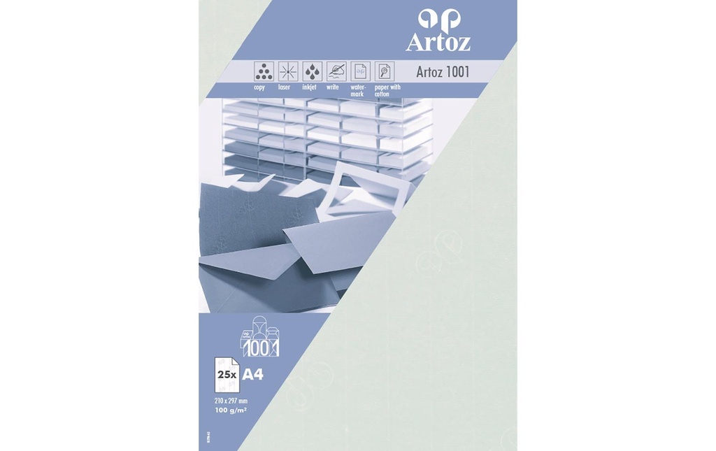 Artoz Papier à lettres 1001 A4 100 g/m² Menthe, 5 feuilles