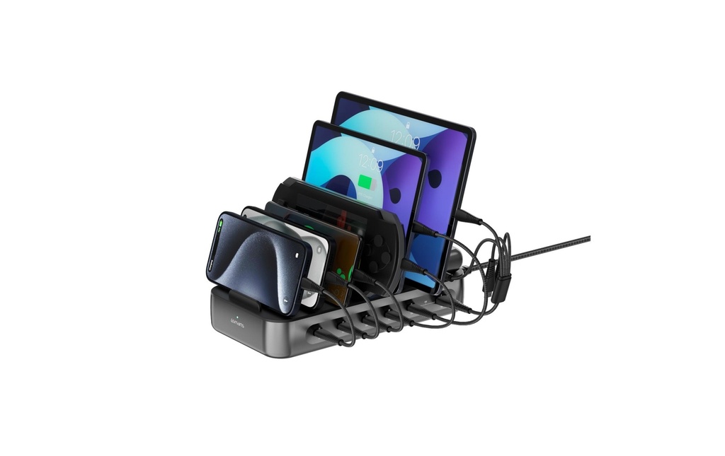 4smarts Station de charge Team 100W 5C/1A incl. 6 câbles 5x USB-C 1x USB-A