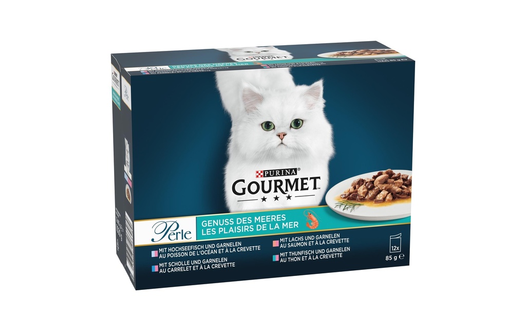 Purina Gourmet Alimentation humide Gourmet Perle Plaisir de la mer Poisson, 12 x 85g