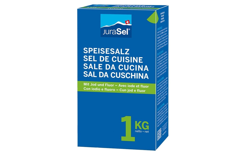 Schweizer Salinen Sel de cuisine avec iode et fluor 1 kg