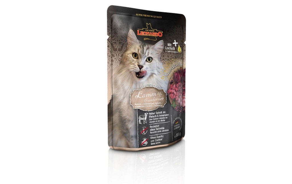 Leonardo Cat Food Alimentation humide Agneau & Cranberries, 85 g