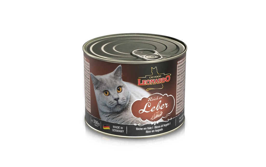 Leonardo Cat Food Alimentation humide Riche en foie, 200 g