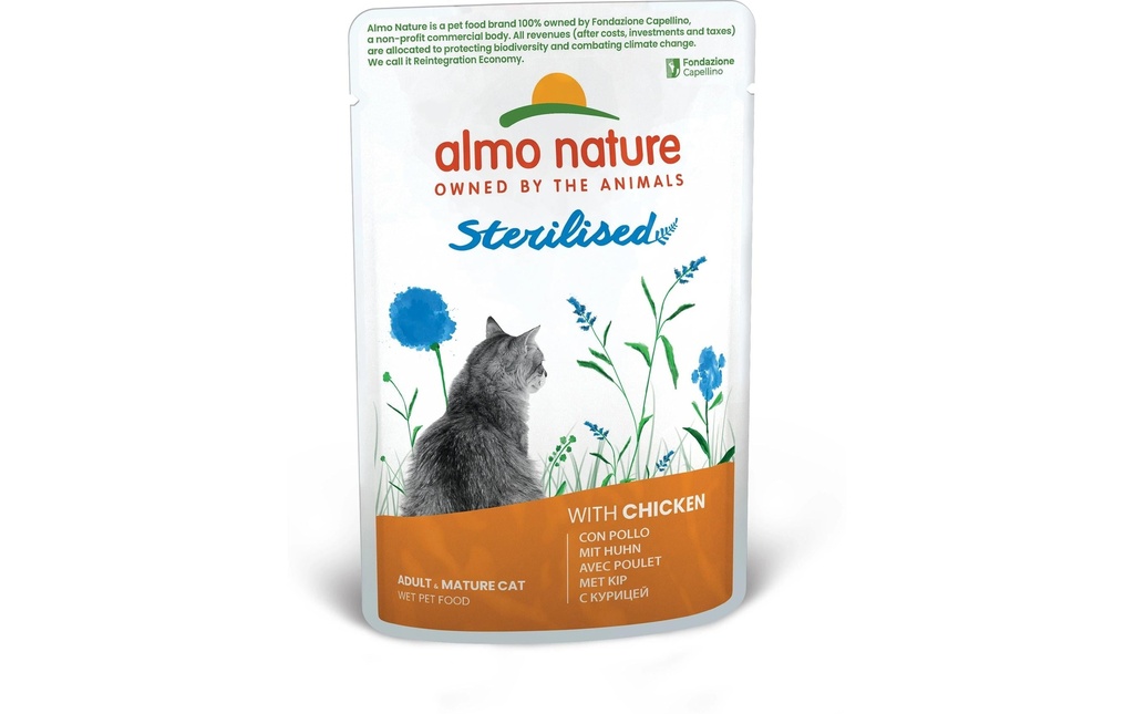 Almo Nature Alimentation humide Holistic Functional Cat Sterilised avec poulet 70 g