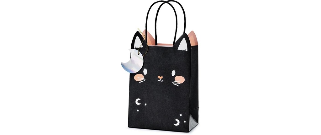 Partydeco Sachet cadeau Chat 8 x 14 x 18 cm, 1 pièce