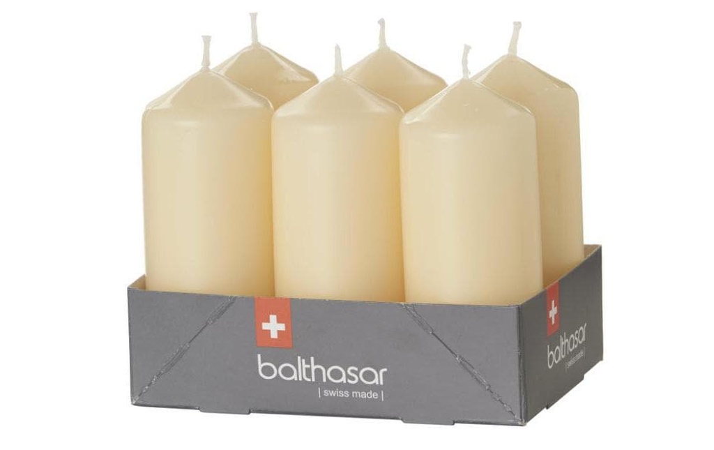 balthasar Bougie cylindrique Ecru, 6 pièces