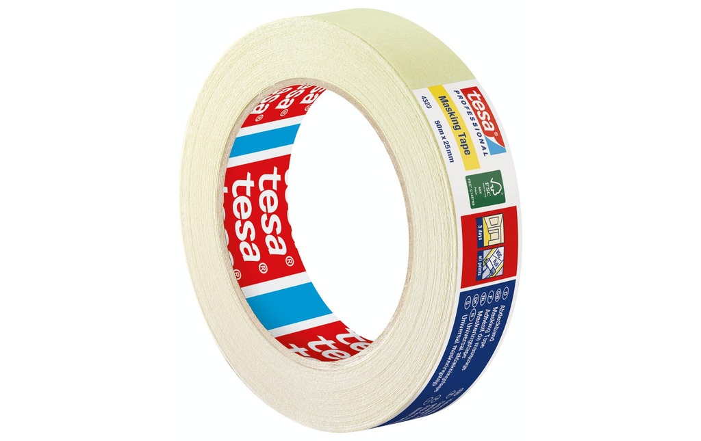 tesa Ruban de Krapp Basic 50 m x 25 mm, beige clair