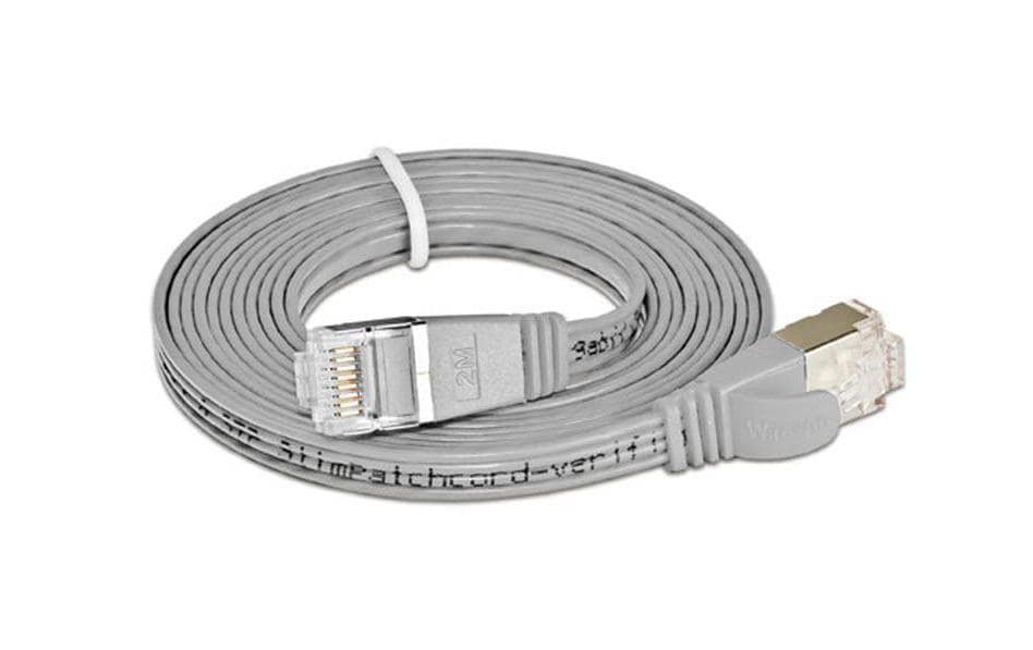 SLIM Câble patch slim RJ-45 - RJ-45, Cat 6, STP, 2 m, Gris