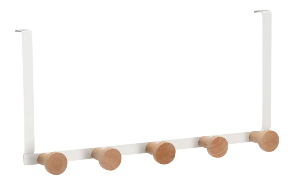 Zeller Present Crochet de porte 37,5 x 9 x 18 cm, Nature/Blanc