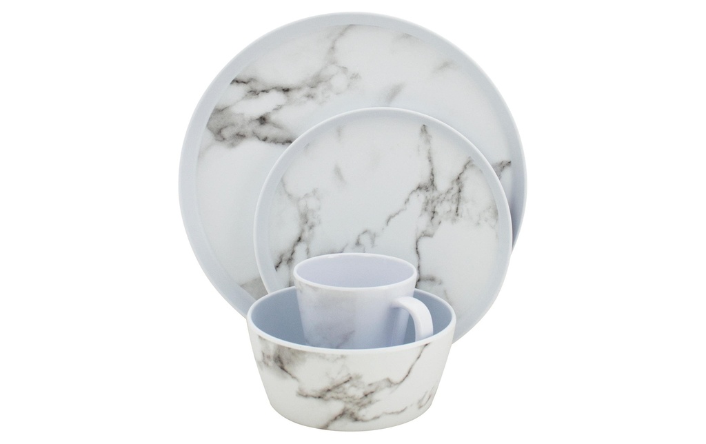 Eurotrail Ensemble de vaisselle de plein air Marble Blanc