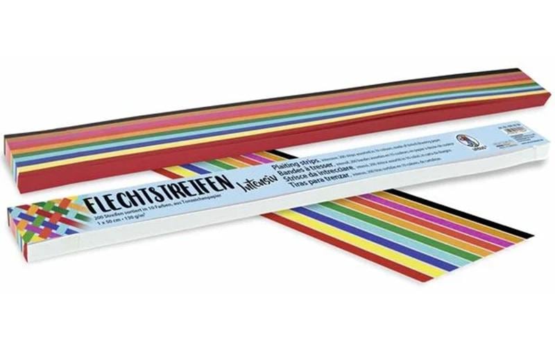URSUS Papier de bricolage Bandes de tresses 1 x 50 cm, 200 pièces, Multicolore