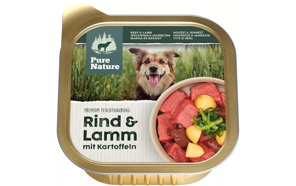 Pure Nature Alimentation humide Bœuf et agneau, 150 g