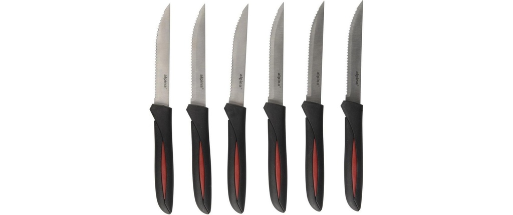 alpina Kits de couteaux à steak 6 Pièce/s, Noir