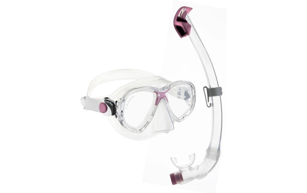 CRESSI Marea Junior + Seal Dry Snorkel Combo Claire/Rose