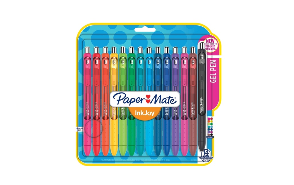 Paper Mate Stylo bille InkJoy Gel RT 0.7 mm, 14 pièces